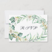 Elegante Watercolor Greenary Eucalyptus RSVP Card (Rückseite)