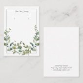Elegante Watercolor Greenerings Earring Display Ca Visitenkarte (Vorne/Hinten)