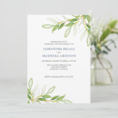 Elegante Watercolor Greenerity Engagement Party (Stehend Vorderseite)