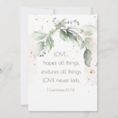 Elegante Watercolor Greenerity Hochzeit Christlich Einladung (Rückseite)