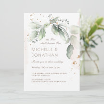 Elegante Watercolor Greenerity Hochzeit Christlich