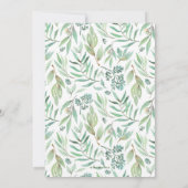 Elegante Watercolor Greenery Kinderdusche Einladun Einladung (Rückseite)