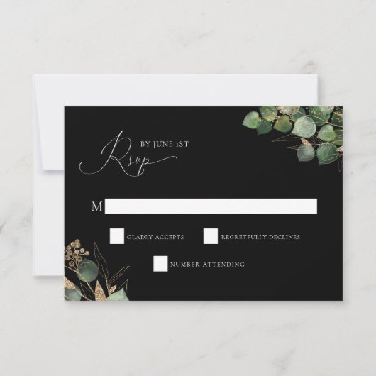 Elegante Watercolor Greenery UAWG Enclosure Card Einladung (Vorderseite)