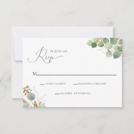 Elegante Watercolor Greenery UAWG Enclosure Card Einladung