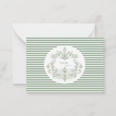 Elegante Watercolor, grün, blumengeschmückt Mitteilungskarte (Rückseite)