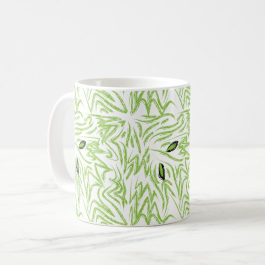 Elegante Watercolor Grüne Blätter Kaffeetasse (Vorderseite Links)