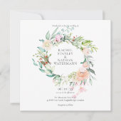 Elegante Watercolor Grüne Blumenzwiese Einladung (Vorderseite)