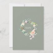 Elegante Watercolor Grüne Blumenzwiese Einladung (Rückseite)