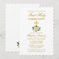 Elegante Watercolor Grüne Blüte Erste Kommune