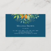 Elegante Watercolor Grüne Bouquet Botanical Blue Treuekarte (Rückseite)