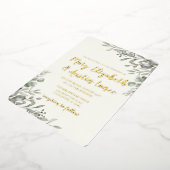 Elegante Watercolor Grüne Folieneinladung (Gedreht)