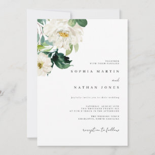 Elegante Watercolor Grüne Hochzeit Einladung