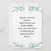 Elegante Watercolor Grüne Hochzeit Einladung (Rückseite)