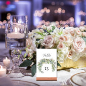 Elegante Watercolor Grüne Hochzeit Tischnummer