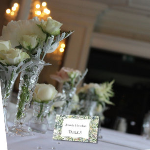 Elegante Watercolor Grüne Hochzeiten Platzkarten