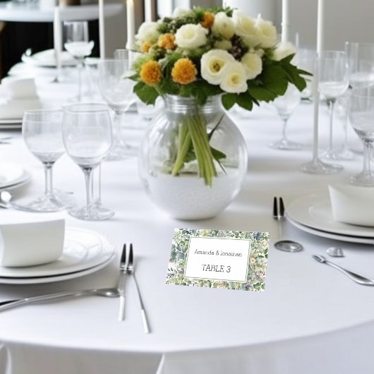 Elegante Watercolor Grüne Hochzeiten Platzkarten