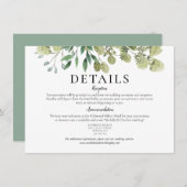 Elegante Watercolor Grüne Hochzeitsstimmung Einladung (Vorne/Hinten)