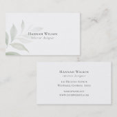 Elegante Watercolor Grüne Klassische Business Card Visitenkarte (Vorne/Hinten)