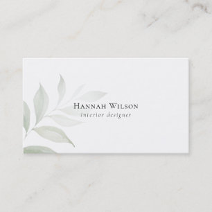 Elegante Watercolor Grüne Klassische Business Card Visitenkarte