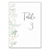 Elegante Watercolor Grüne Tischnummer (Rückseite)