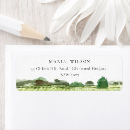 Elegante Watercolor Grüne Weinkellerei Weinroute