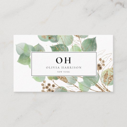 Elegante Watercolor Grüne Weinroute Mendrisiotto Visitenkarte (Vorderseite)