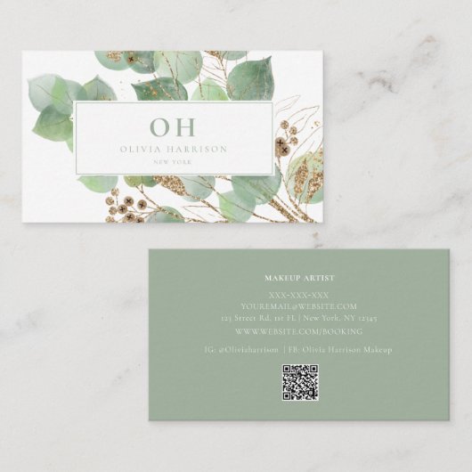 Elegante Watercolor Grüne Weinroute Mendrisiotto Visitenkarte (Vorne/Hinten)