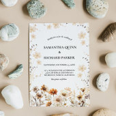 Elegante Watercolor Grüne Wildblume Hochzeit Einladung