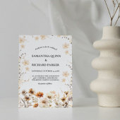 Elegante Watercolor Grüne Wildblume Hochzeit Einladung