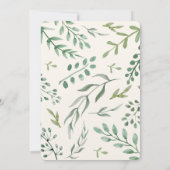 Elegante Watercolor Grüne Wreath Wedding Einladung (Rückseite)