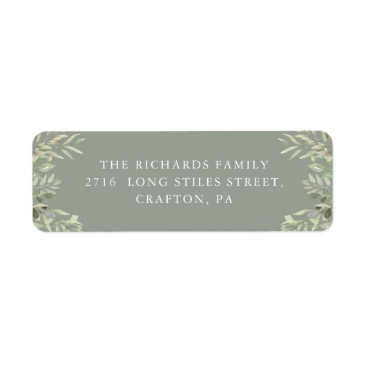 Elegante Watercolor Grünpflanzen Foliage Rücksende (Vorne)