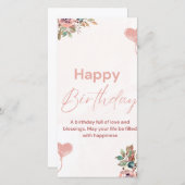 Elegante Watercolor Happy Birthday Card (Vorne/Hinten)