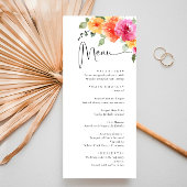 Elegante Watercolor Helle Blume Hochzeitsessen Menükarte