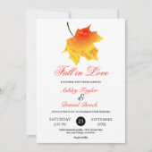 Elegante Watercolor Herbstlaube Boho Floral Weddin Einladung (Vorderseite)