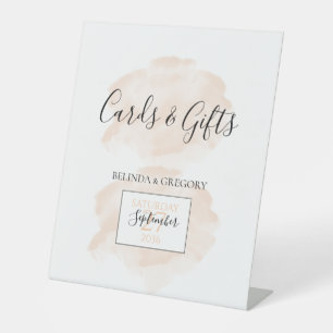 Elegante Watercolor Hochzeitskarten und Geschenke Sockelschild