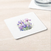 Elegante Watercolor Iris Paper-Untersetzer Rechteckiger Pappuntersetzer (angewinkelt)