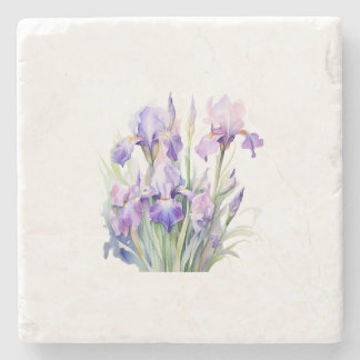 Elegante Watercolor Iris Sandstone Untersetzer