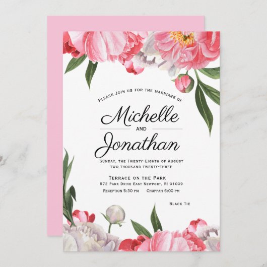 Elegante Watercolor Jüdische Blumenladen Einladung (Vorne/Hinten)