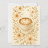 Elegante Watercolor Kaffeebridale Dusche Einladung (Rückseite)