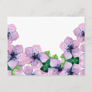 Elegante Watercolor-Karte mit japanischer Sakura Postkarte