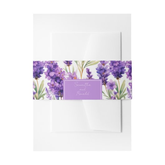 Elegante Watercolor Lavender Blume Einladungsbanderole (Vorderseite Beispiel)