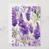 Elegante Watercolor Lavender Blume Hochzeit Einladung (Rückseite)