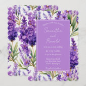 Elegante Watercolor Lavender Blume Hochzeit Einladung (Vorne/Hinten)