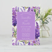 Elegante Watercolor Lavender Blume Hochzeit Einladung (Stehend Vorderseite)