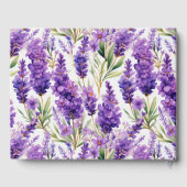 Elegante Watercolor Lavender Blume Hochzeit Gästebuch (Rückseite)