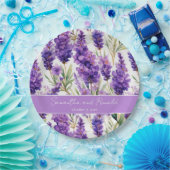 Elegante Watercolor Lavender Blume Hochzeit Pappteller (Party)