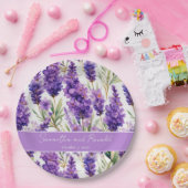 Elegante Watercolor Lavender Blume Hochzeit Pappteller (Party)