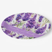 Elegante Watercolor Lavender Blume Hochzeit Pappteller (Schrägansicht)
