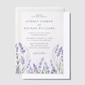 Elegante Watercolor Lavender Blume Hochzeit Pergament Einladungen (Versetzt)