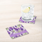 Elegante Watercolor Lavender Blume Hochzeit Rechteckiger Pappuntersetzer (Vor Ort)